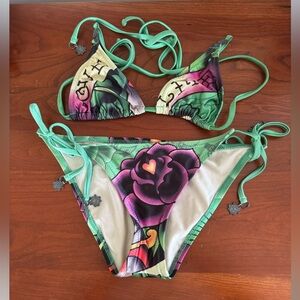 Ed Hardy by Christian Audigier Women's Love Life Bikini, size M